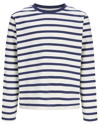 Jack & Jones Junior - JORNorrebro Stripe Crew Neck Trøje - Crown Blue